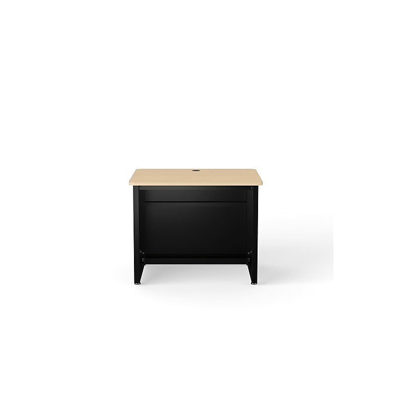 VersaDesk 36"W Enclosed Versa Classroom Desk, Maple/Black (CD3630-BM) image 1