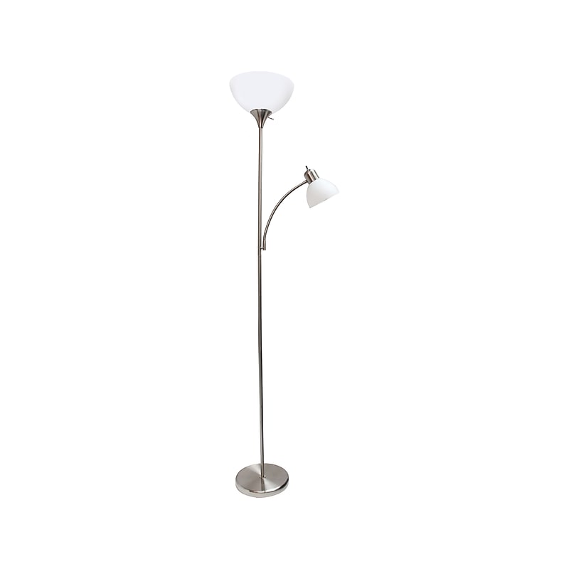 Creekwood Home Essentix 71.5" Brushed Nickel Floor Lamp with Round Shades (CWF-3001-BN) image 1