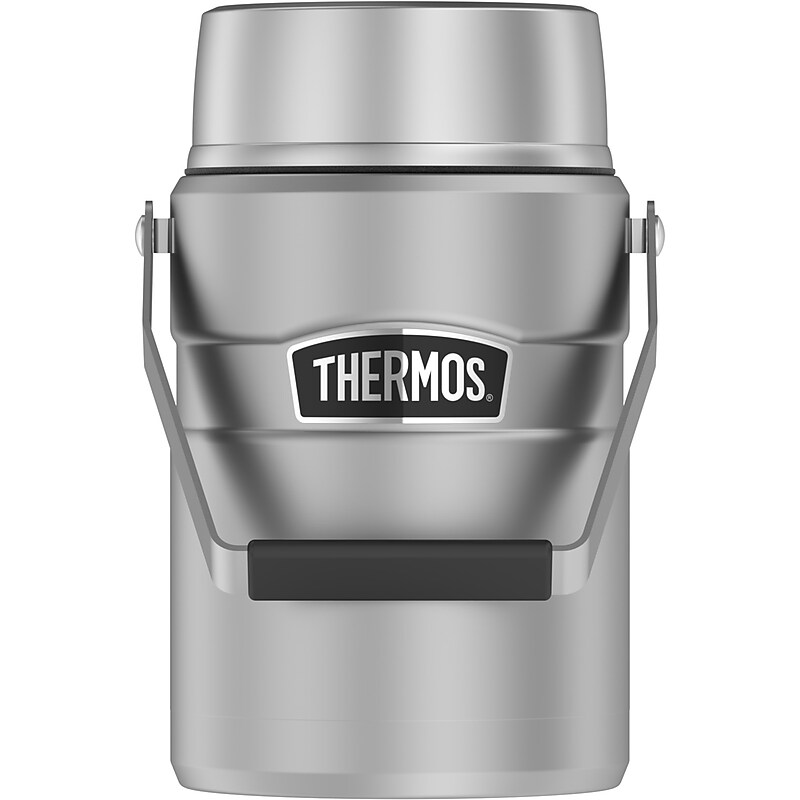 Thermos King Big Boss Stainless Steel Insulated Food Jar, 2-Compartment, Stainless, 47 oz. (EASK3030MSTRI4) image 1