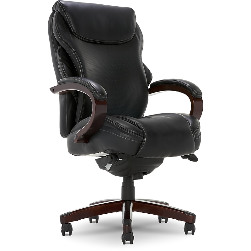 La-Z-Boy Hyland Ergonomic Bonded Leather Swivel Executive Chair, Black (45779A) image 1