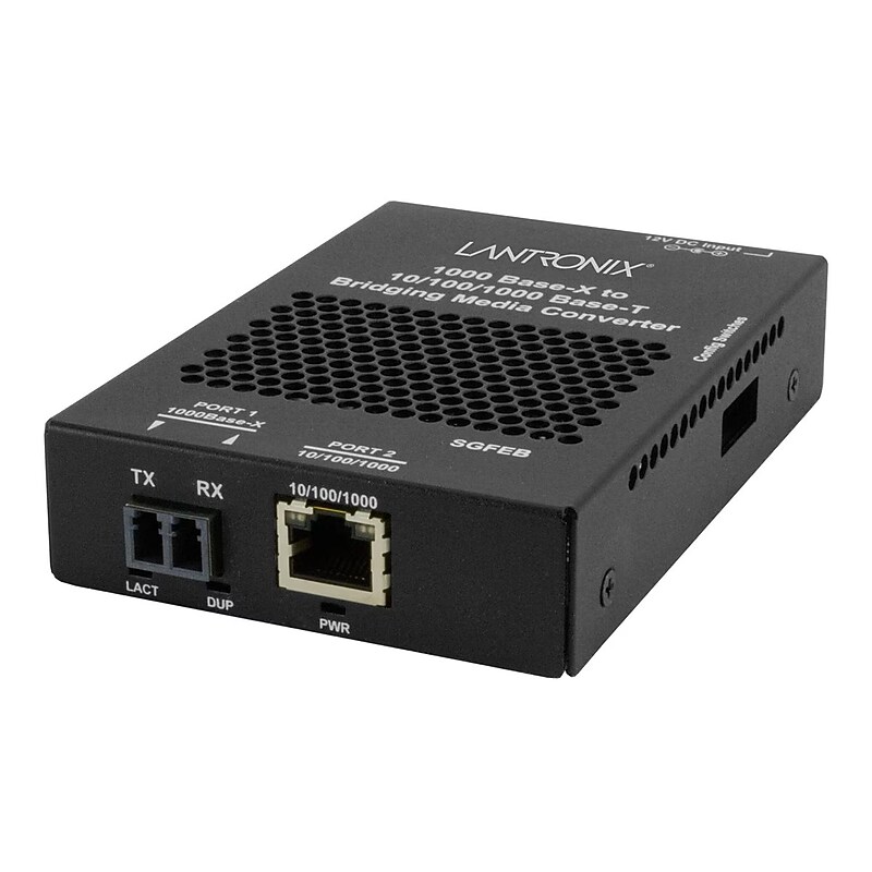 Lantronix SGFEB Gigabit Ethernet Single-mode Media Converter Transceiver, 1000 Mbps (SGFEB1019 130 BR) image 1