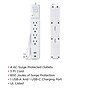 CyberPower P403UC15 Home Office 4-Outlet Surge Protector, 1-USB-C Port, 1-USB-A Port, 3 ft. Cord, 600J Surge Suppression, White~#|#~8A6C07B2-DE88-4D5D-85C63510413AFA23_sc7