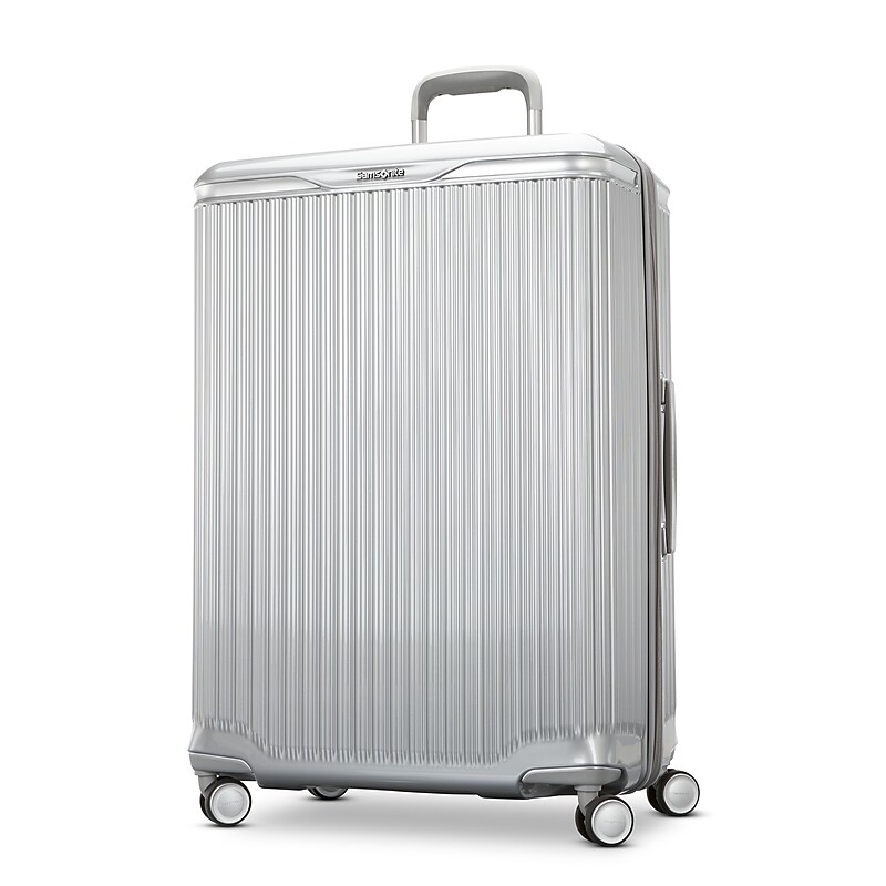 Samsonite Silhouette 18 30" Hardside Checked Luggage with Spinner Wheels, Metallic Silver (153645-1546) image 1