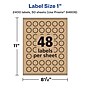 Avery Laser/Inkjet Burst Multipurpose Labels, 1" Dia., Kraft Brown, 2400 Labels/Box ( 94606)~#|#~8A72A77B-82EB-4053-B6D8D71D641C218E_sc7
