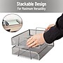Mind Reader Metal Side Loading Stackable Letter Tray, Letter Size, Silver, 2/Pack (DSTACK2-SIL)~#|#~8A747C26-4DC0-46BC-AFE38CFA9DF8FCF7_sc7