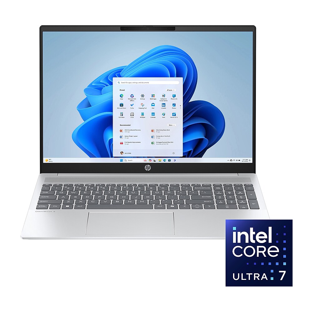 HP OmniBook 5 16" laptop with Intel® Core™ Ultra 7 Processor, 16GB RAM, 1TB SSD storage