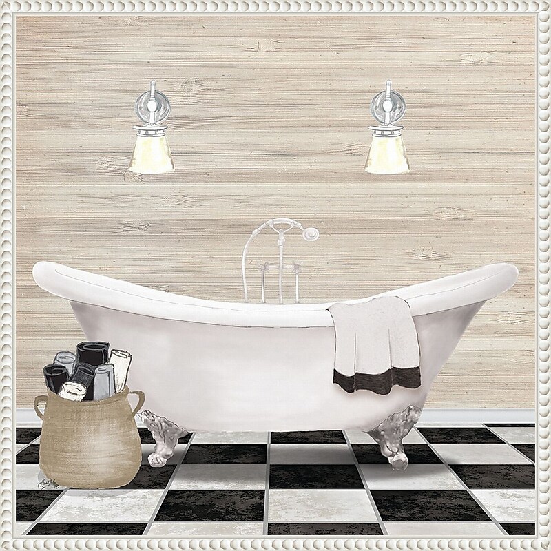 Amanti Art Bathroom I by Elizabeth Medley Framed Canvas Wall Art Print, 22" x 22" (A42678300096) image 1
