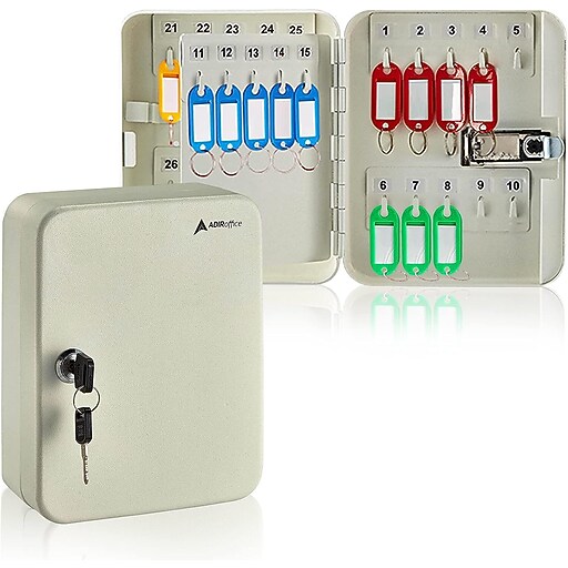 AdirOffice 30Key with Key Lock and Key Tags, White (68130WHI