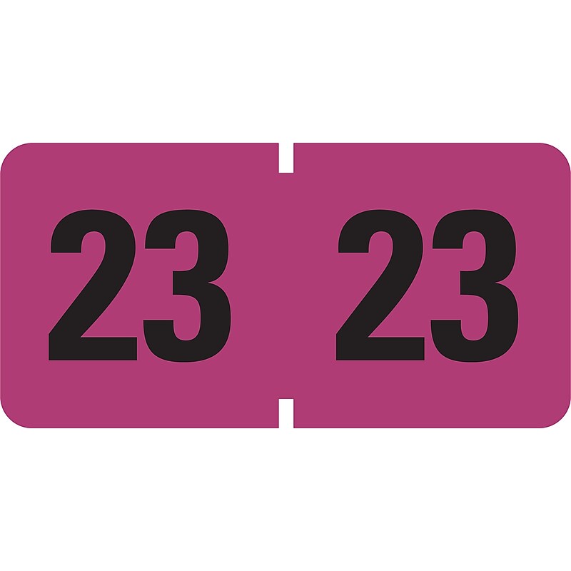 Smead ETYJ 2023 Color-Coded Year Label, 0.75”H x 1.5" W, Black on Purple, 500/Roll (68323) image 1