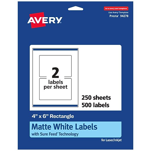 Avery Laser/Inkjet Rectangle Multipurpose Labels, 4