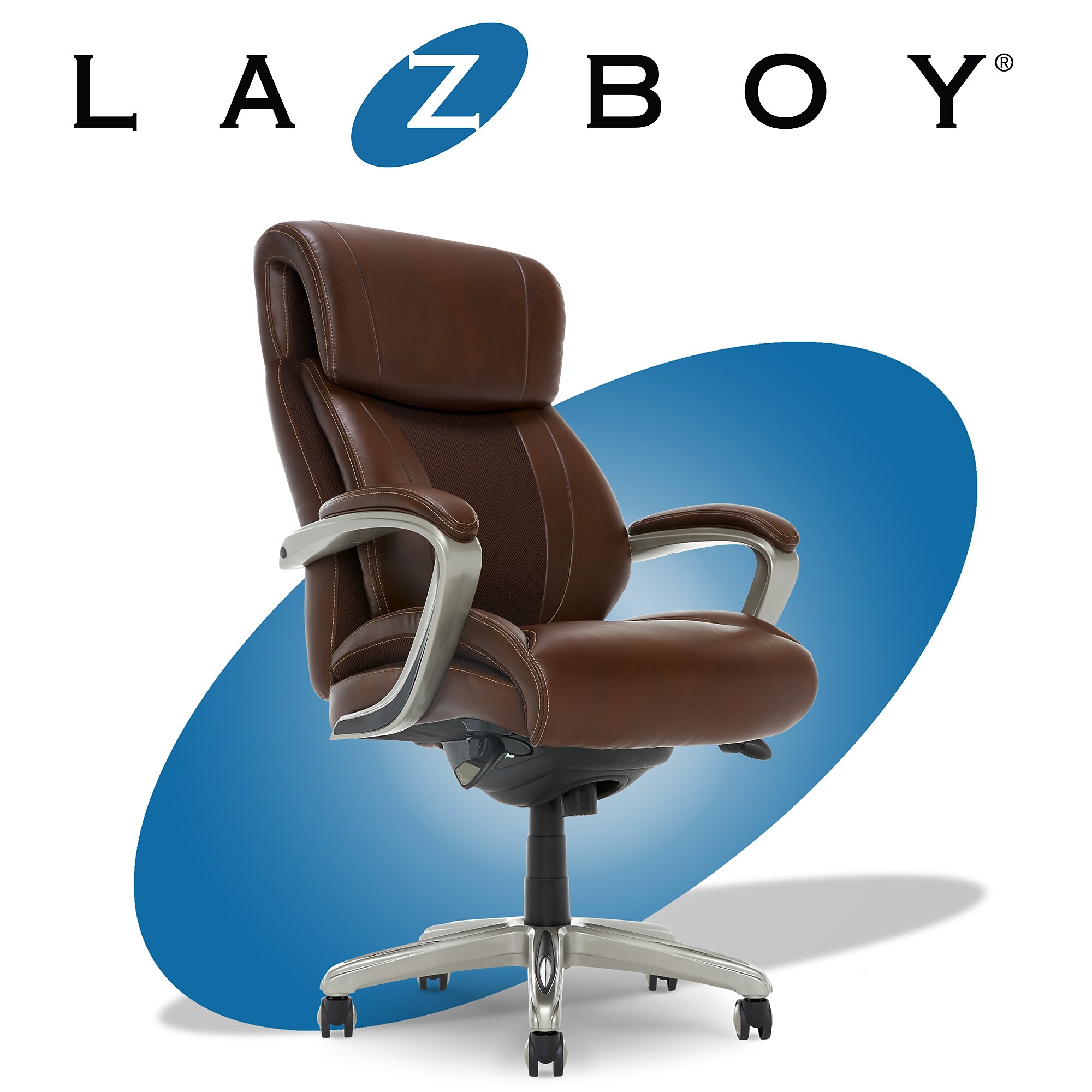 La-Z-Boy Salerno Ergonomic Bonded Leather Swivel Executive Chair, Brown (45778-BRN) Sansujyuku sansujyuku.com