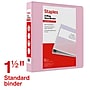 Staples Heavy Duty 1 1/2" 3-Ring View Binder, D-Ring, Light Pink (ST63092)~#|#~8A8DD325-0750-4B95-89AAED53CC89F614_sc7