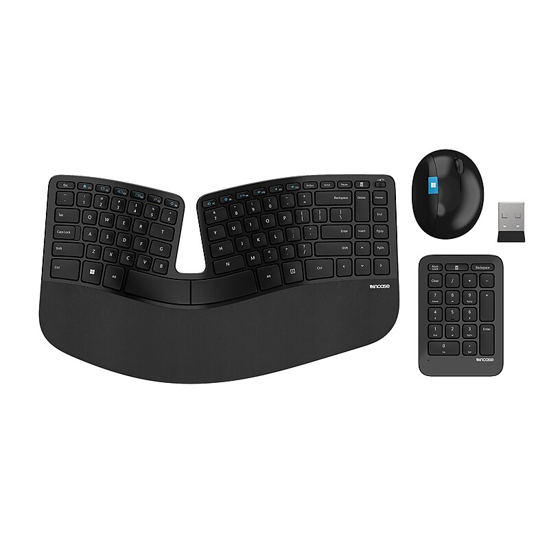 Incase Sculpt Ergonomic Desktop Designed by Microsoft Wireless Keyboard and Laser Mouse Combo, Black (L5V-00001) image 1