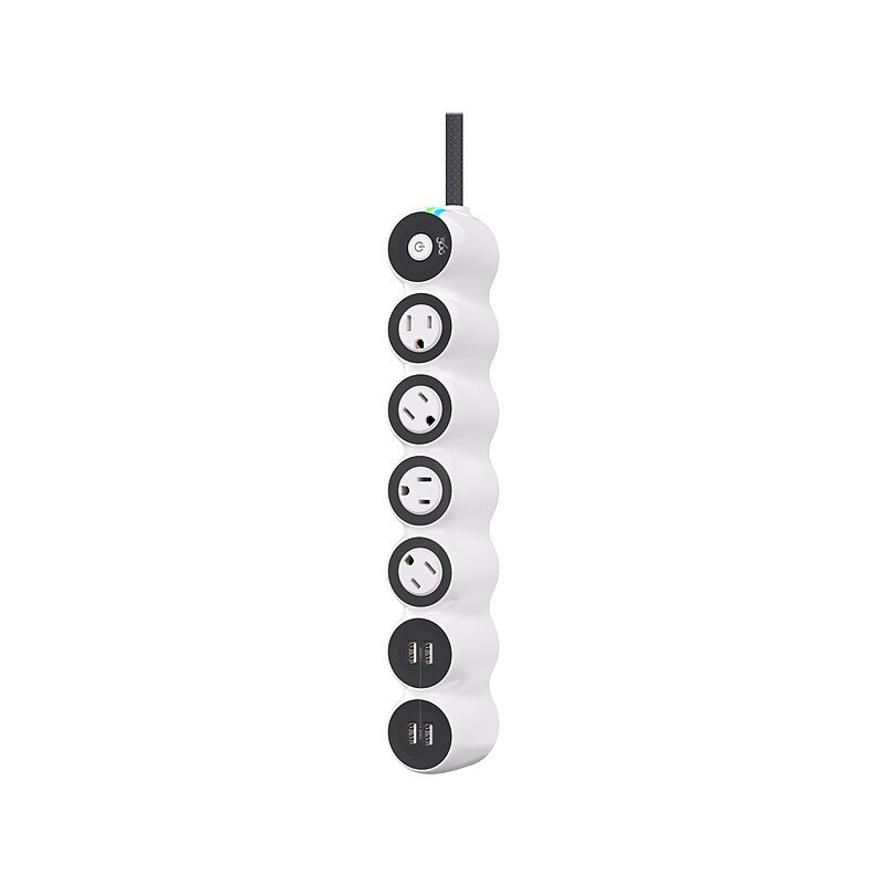 360 Electrical Powercurve 4-Outlet 4-USB Port Surge Protector, 5', White (3E0778-WVG4NA) image 1