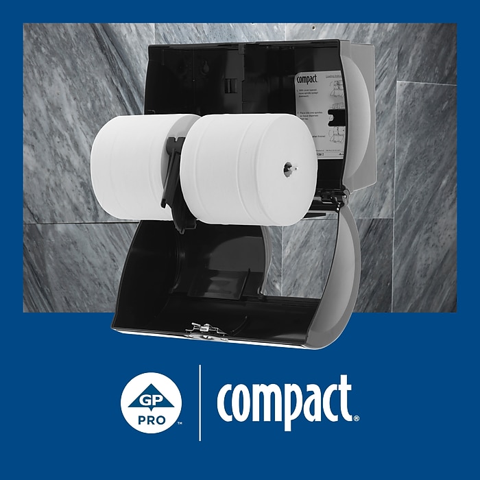 Compact Recycled Coreless Toilet Paper, 2-Ply, White, 1500 Sheets