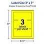 Avery Laser/Inkjet Multipurpose Rectangle Labels, 3" x 7", Neon Yellow, 30/Pack (94250)~#|#~8AA4AFC1-0BB5-414C-82A5B60D64A86191_sc7