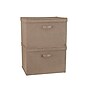 Household Essentials Large Stackable Folding Fabric Wide KD Storage Box, 12" x 18.5"x 15", 57.7 Qt., Beige, 2/Pack (7819-1)~#|#~8AA6EF40-D9F7-416B-9085CDF9A6F6E100_sc7