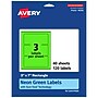 Avery Laser/Inkjet Multipurpose Rectangle Labels, 3" x 7", Neon Green, 120/Pack (94250)~#|#~8AA9DC68-06C7-4906-BB43CBB94A1E2BB3_sc7