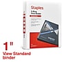 Staples 1" 3-Ring View Binder, D-Ring, White (55406/26432)~#|#~8AAEBF3E-97EE-4712-974E46C8A767EDAA_sc7