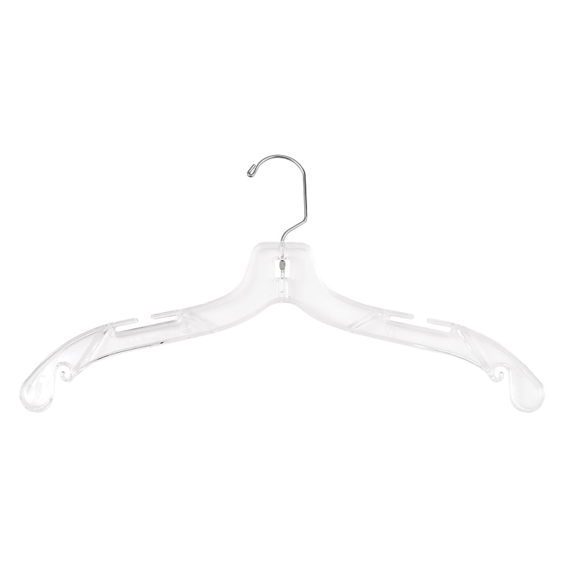 Nahanco 17" Plastic Heavy Weight Dress Hanger, Clear, 100/Pack (500) image 1