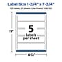 Avery Laser/Inkjet Multipurpose Labels, White, 5 Labels/Sheet, 25 Sheets/Pack (94232)~#|#~8ABB1670-4CEC-4808-B2165630C35EAB54_sc7