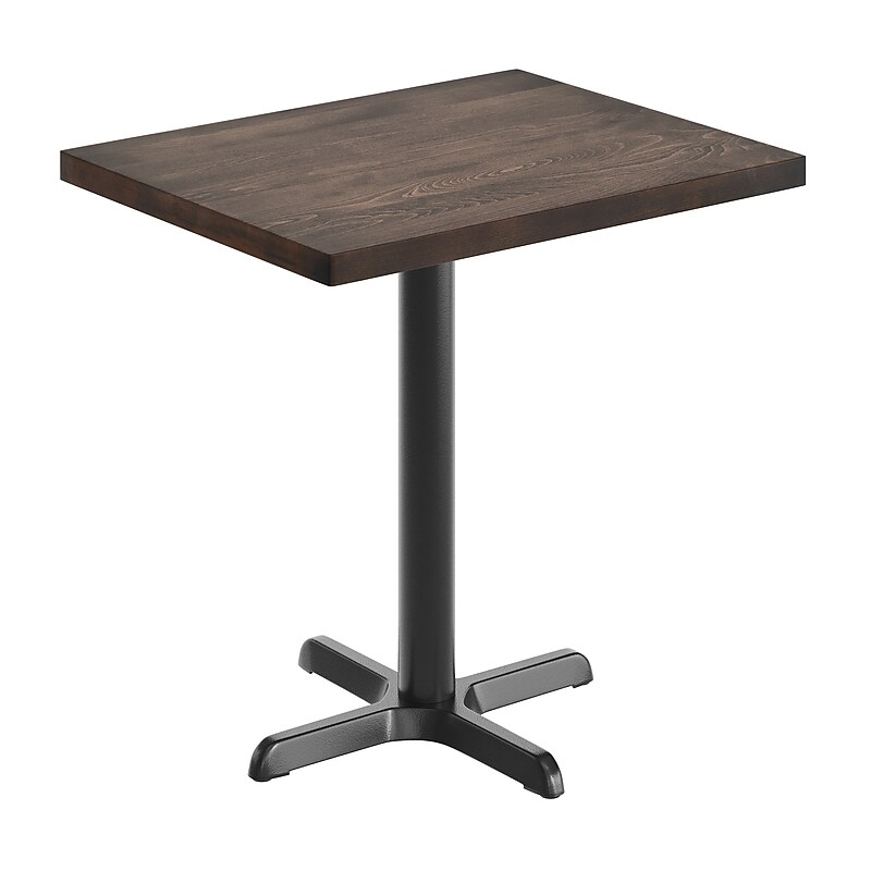 Flash Furniture Bennett Wooden Commercial Indoor Table, 30" x 24", Dark Brown Top/Black Base (GSF2430DBT2222) image 1