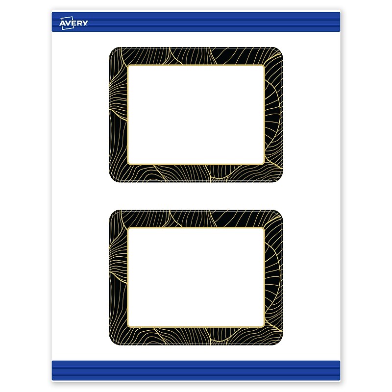 Avery Black and Gold Pattern Matte Blank Card, White, 20/Pack (S00-ETT) image 1