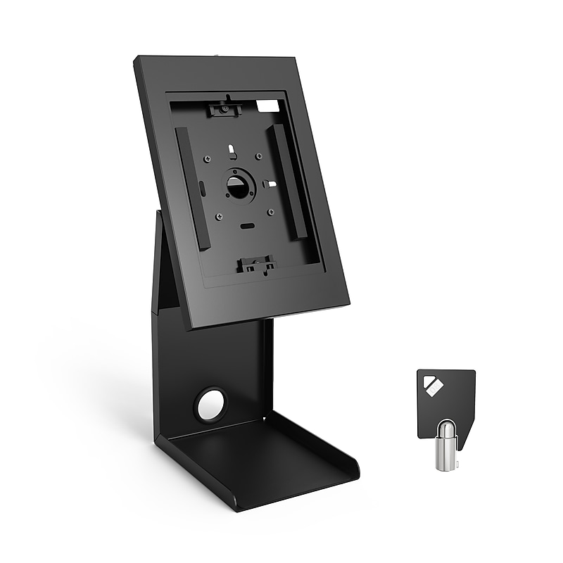 Mount-It! Adjustable Anti-Theft Tablet Kiosk with Printer Shelf, Black (MI-3883B_G10) image 1
