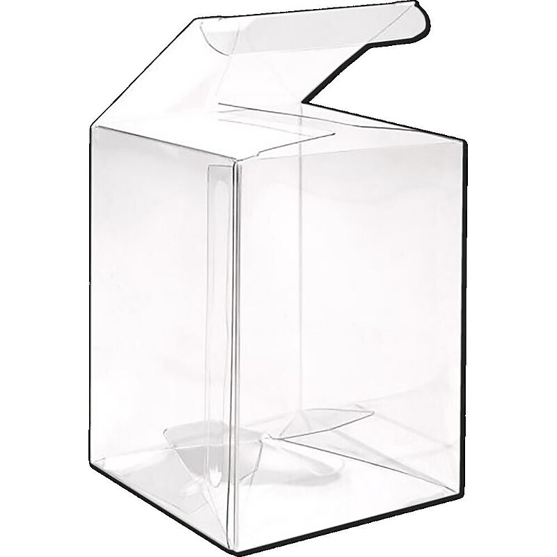 JAM Paper Pop & Lock Top Clear Gift Boxes, 3 x 3 x 4, 25/pack (CB-PLB102) image 1