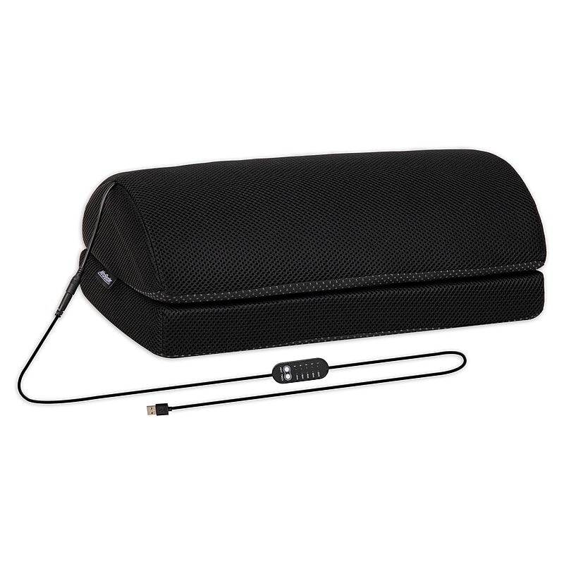 Mind Reader Heated Memory Foam Footrest with 4 Heat Settings, Timer & Auto Shut-Off, Adjustable Height, Black (HEATFOOT-BLK) image 1