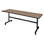 Regency Kobe Flip Top 84"W x 24"D Rectangular Training Room Table, Laminate, With Wheels, Noble Oak (MKFT8424NO)~#|#~8AD14765-C369-4BF7-881F5697D773F1AC_sc7