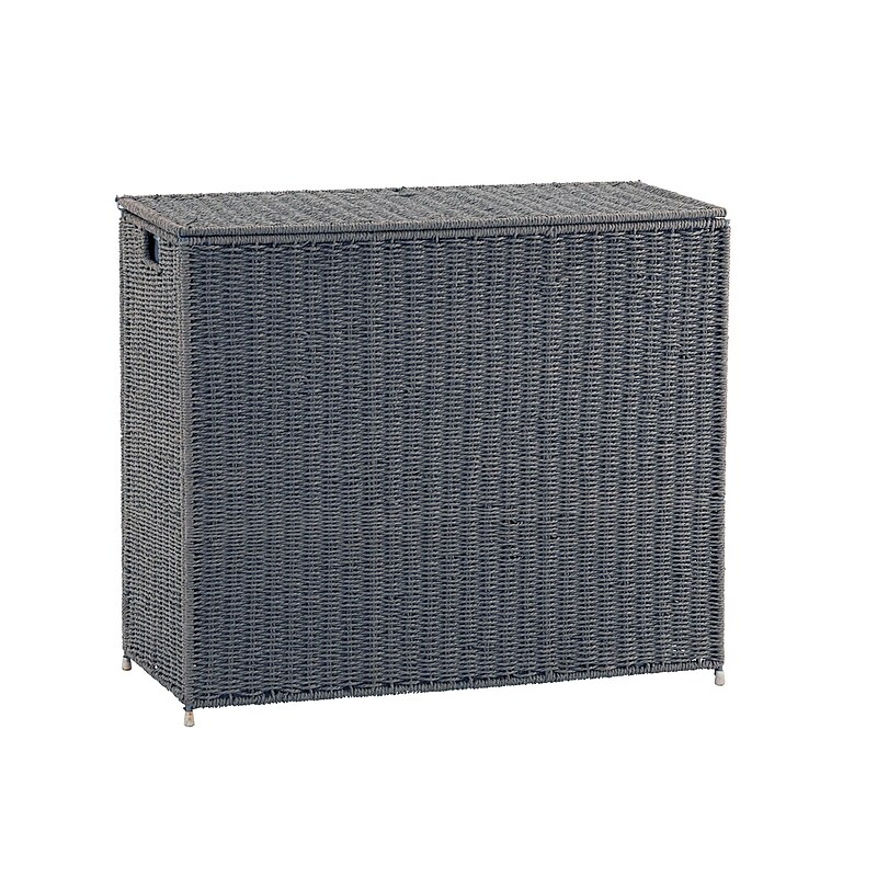 Household Essentials 3-Section Laundry Sorter with Lid, Gray (ML-7245) image 1