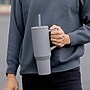 Elemental Commuter Series Stainless Steel Triple Wall Insulated Tumbler with 2 Straws & Handle, 40 oz., Graphite (ET40GP3)~#|#~8ADA700F-B01C-423F-A48B733FC8E2B02A_sc7