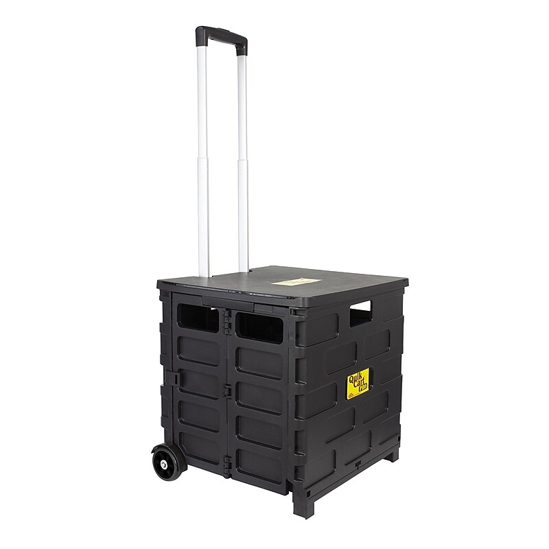 Dbest Quik Cart Pro Rolling Crate Teacher Utility with Seat, Black (01-803) image 1