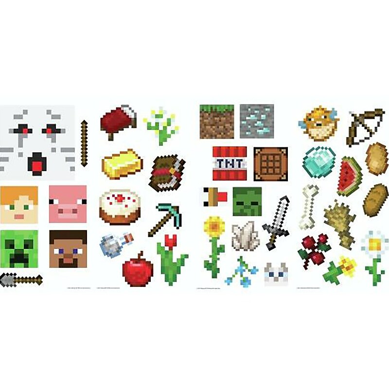 RoomMates Minecraft Children's Wall Decal Set, Cartoons (RMK5006SCS) image 1