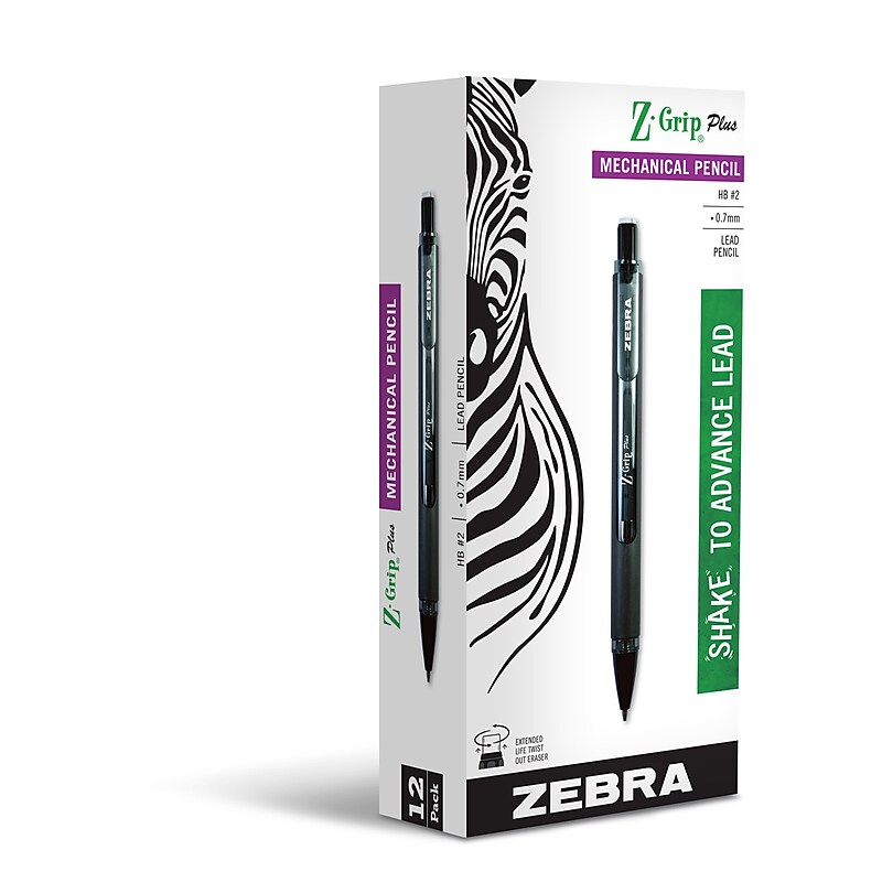 Zebra Z-Grip Plus Mechanical Pencil, 0.7mm, #2 Medium Lead, Dozen (ZEB55410) image 1