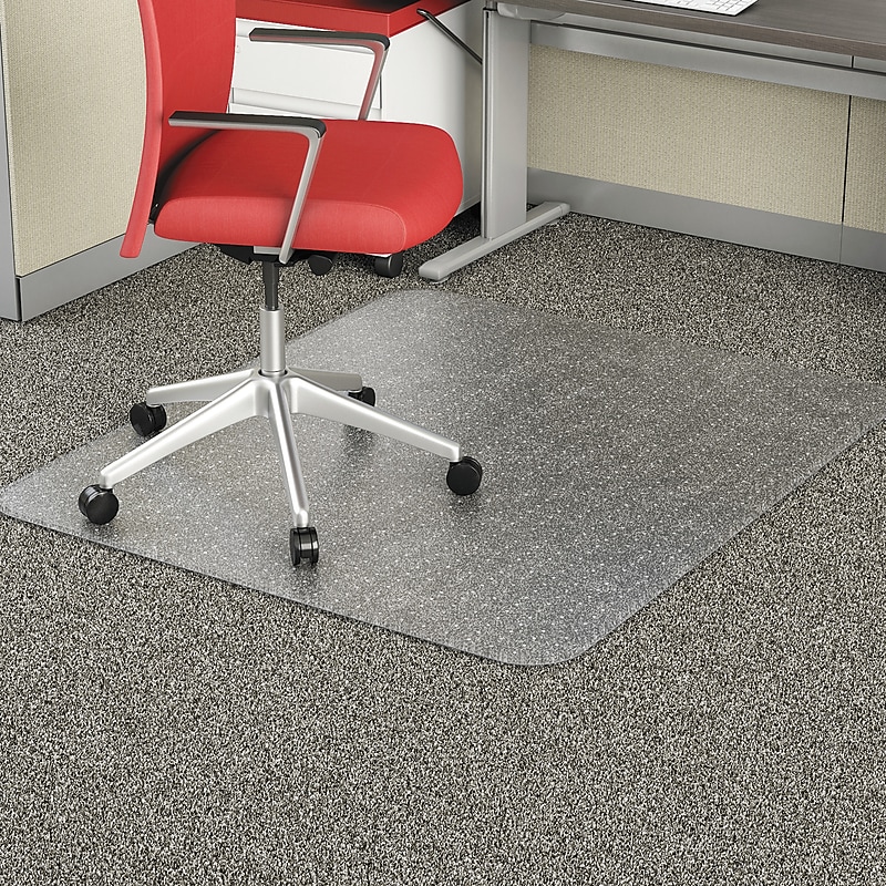 Alera Carpet Chair Mat, 46" x 60'', Low Pile, Clear Vinyl (CM1J442FALEPL) image 1