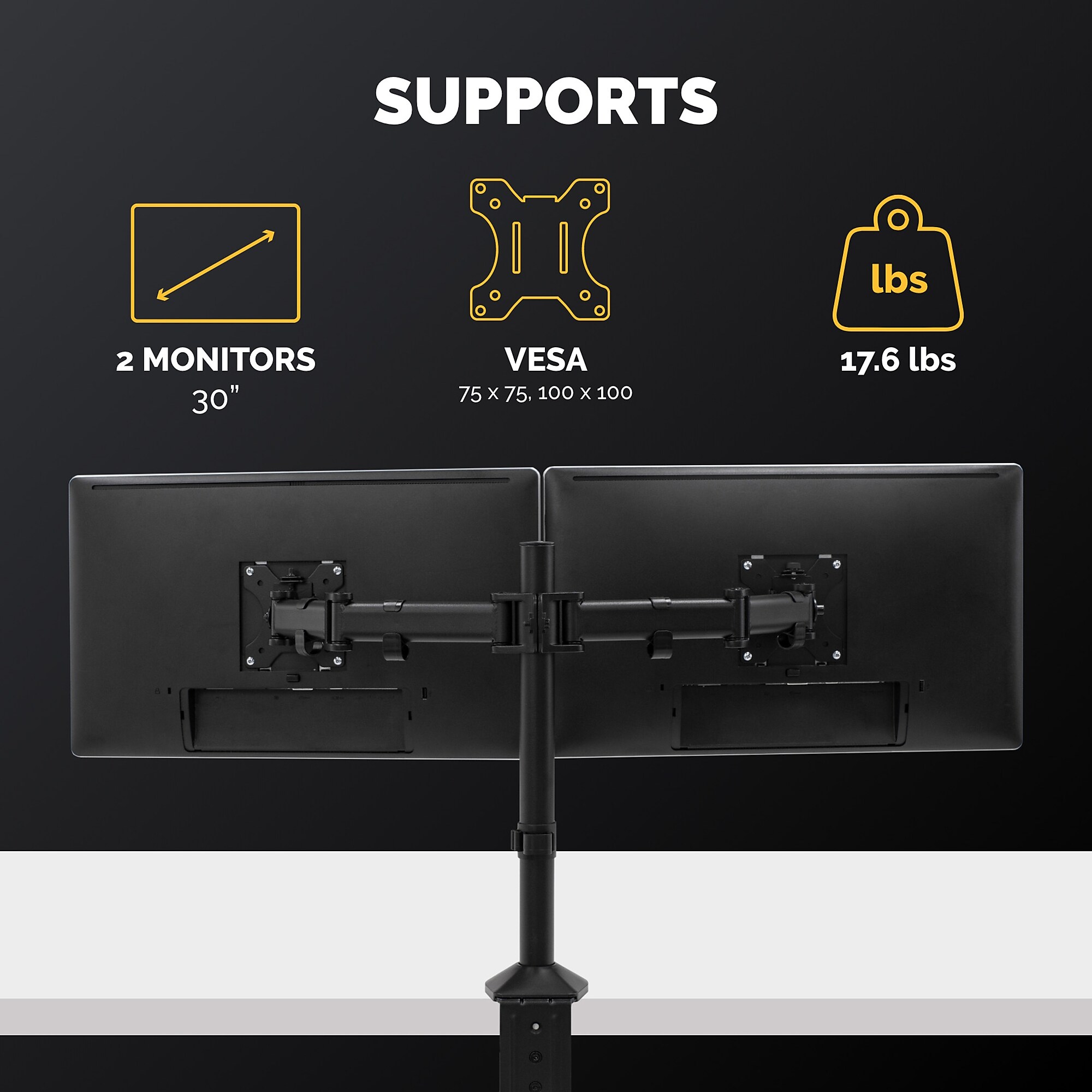 Fellowes Reflex Dual Adjustable Dual Arms, Up to 30″ Monitor, Black (8502601) Sansujyuku sansujyuku.com