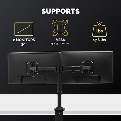 Fellowes Reflex Dual Adjustable Dual Arms, Up to 30″ Monitor, Black (8502601) Sansujyuku sansujyuku.com