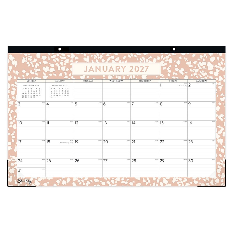 2027 Blue Sky Natalya 17" x 11" Monthly Desk Pad Calendar, Pink (148771-27) image 1