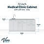 Viva Comfort 36'' H x 72" W Medical Cabinet with Left Sink and 72" W Wall Cabinet, 6 Doors, 3 Drawers (90272LS-GRY-WAL)~#|#~8AE7BB85-F750-4B68-B84C0CA78AB6C81E_sc7
