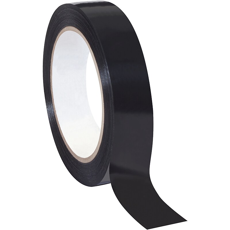 Tape Logic Poly Light Duty Strapping Tape, 1" x 60 yds., 3" Core, Black, 12/Carton(T97719712PK) image 1