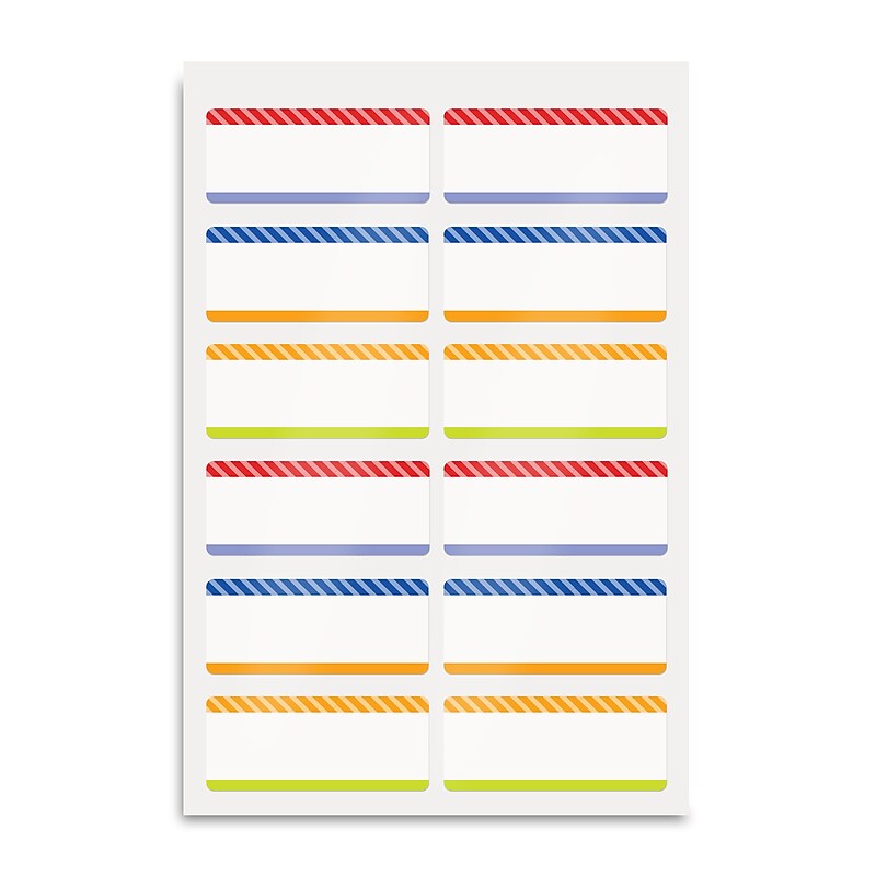 Avery No-Iron Waterproof Fabric Name Labels, .75" x 1.75", Multicolored, 24 Labels/Pack (40774) image 1