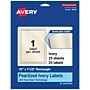 Avery Pearlized Ivory Rectangle Multipurpose Labels, 10" x 7.5", Ivory, 25/Pack (94264)~#|#~8AEF1F2D-C3B5-42D9-8168C76B620B020A_sc7