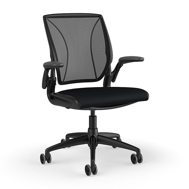 Humanscale Diffrient World Ergonomic Fabric/Mesh Swivel Task Chair, Black (W11BM10CF10SHNSC) image 1