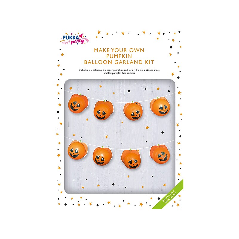 Pukka Party Pumpkin Halloween Balloon Garland Kit, Orange (PTY106) image 1