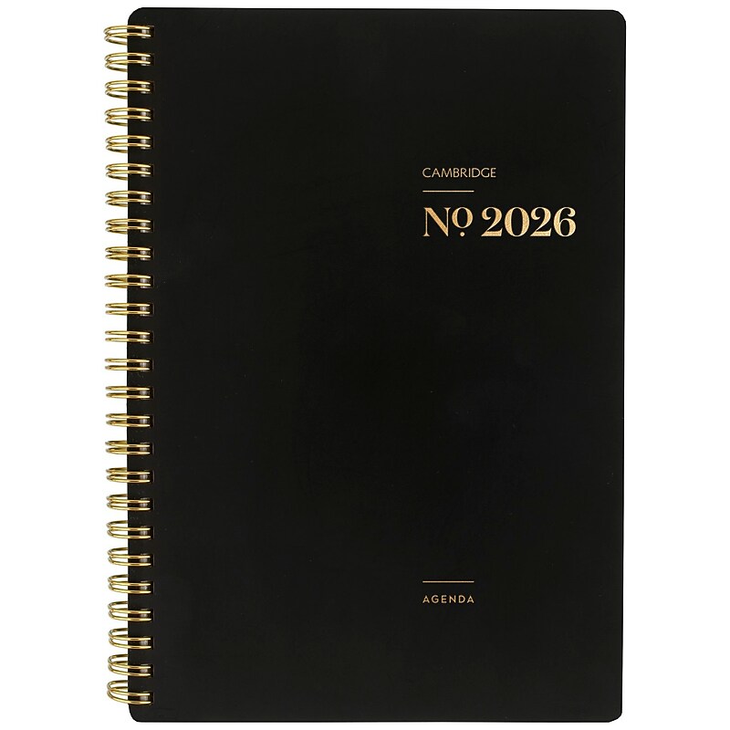 2026 Cambridge WorkStyle 5.5" x 8.5" Calendar Year Weekly & Monthly Planner, Plastic Cover, Black (1606-200-05-26) image 1