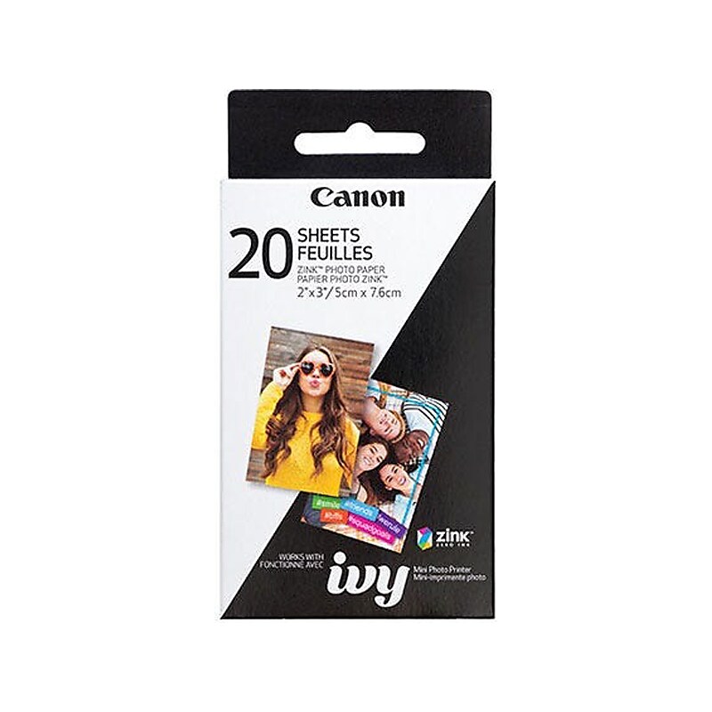 Canon ZINK Uncoated Photo Paper, 2" x 3", 10 Sheets/Pack, 2 Packs/Carton (3214C001) image 1