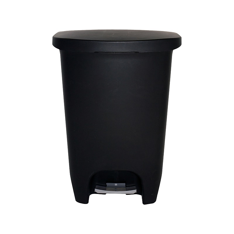 GLAD Plastic Step Trash Can, 13-Gallon, Black (GLD-74130-1) image 1