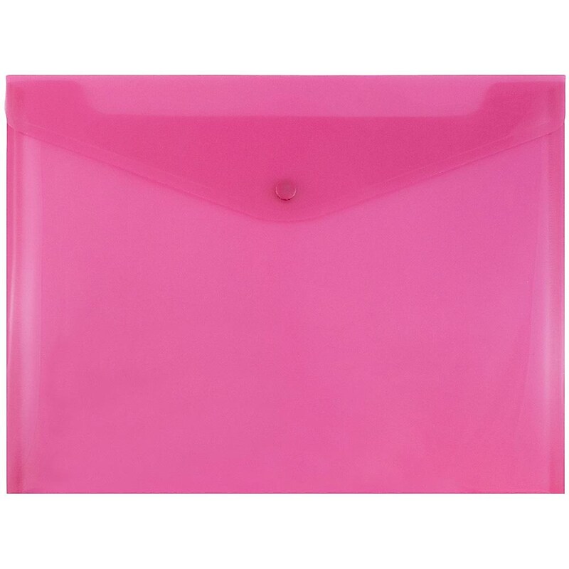 JAM Paper Premium Plastic Document File, 1 Pocket, Letter, Fuchsia Pink, 3/Pack (218S0fux3) image 1